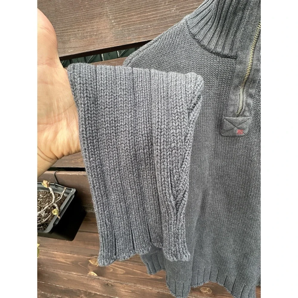 *Vintage Polo‎ Jeans Ralph Lauren Men's Thick Knit Half Zip Gray Sweater XL